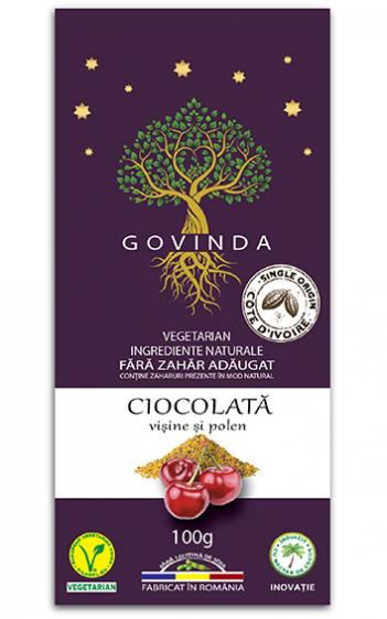 CIOCOLATĂ VIȘINE DESHIDRATATE ȘI POLEN